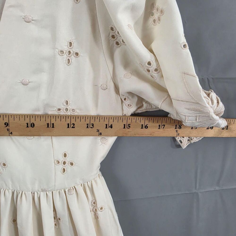 Rhode Dress Small Mira in Ivory Etoile Eyelet Lace Midi Boho Cottagecore Boho - Picture 13 of 14